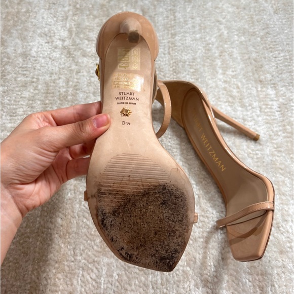 Stuart Weitzman Nudistcurve 100 Smooth Leather Sandals - Picture 11 of 13